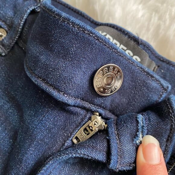 Express Legging High Rise Jeans Stretch Dark Wash Womens Size 2R - Picture 8 of 9